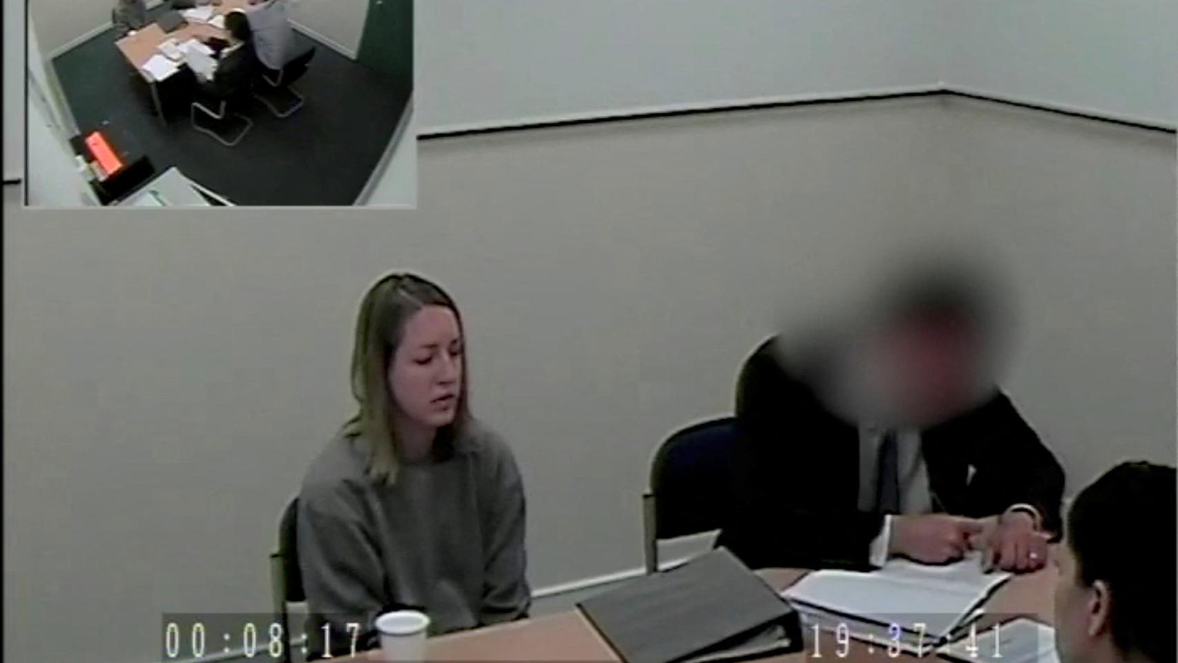 Lucy Letby durante un interrogatorio.