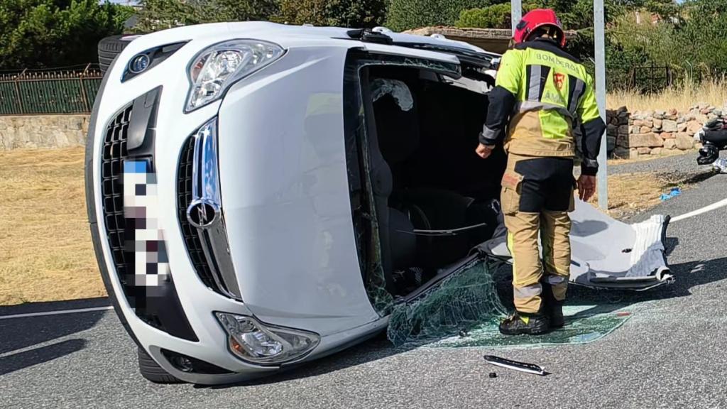 Estado del vehículo tras el accidente en la N-110