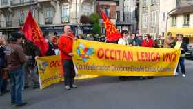 Manifestación en Francia en defensa del uso del occitano como lengua.