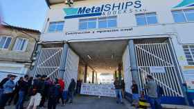 Concentración de trabajadores a las puertas de Metalships.