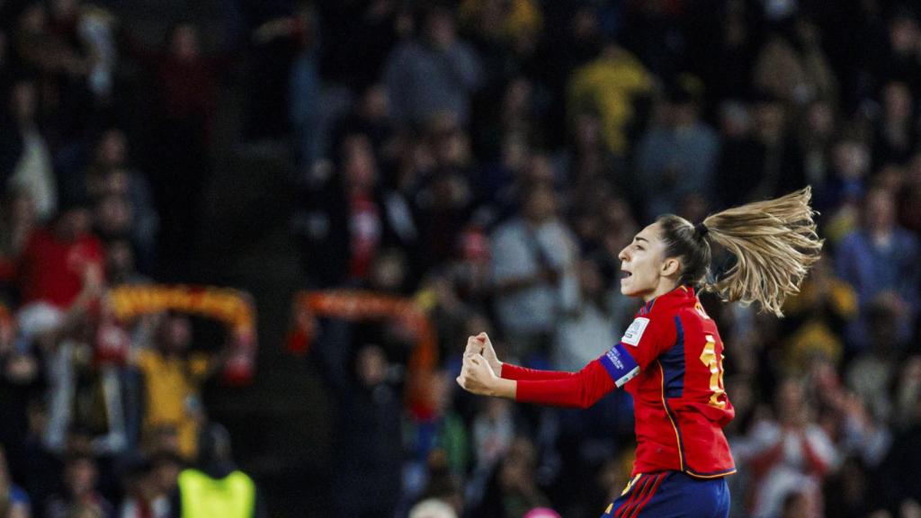 Olga Carmona celebra el gol decisivo de la final.