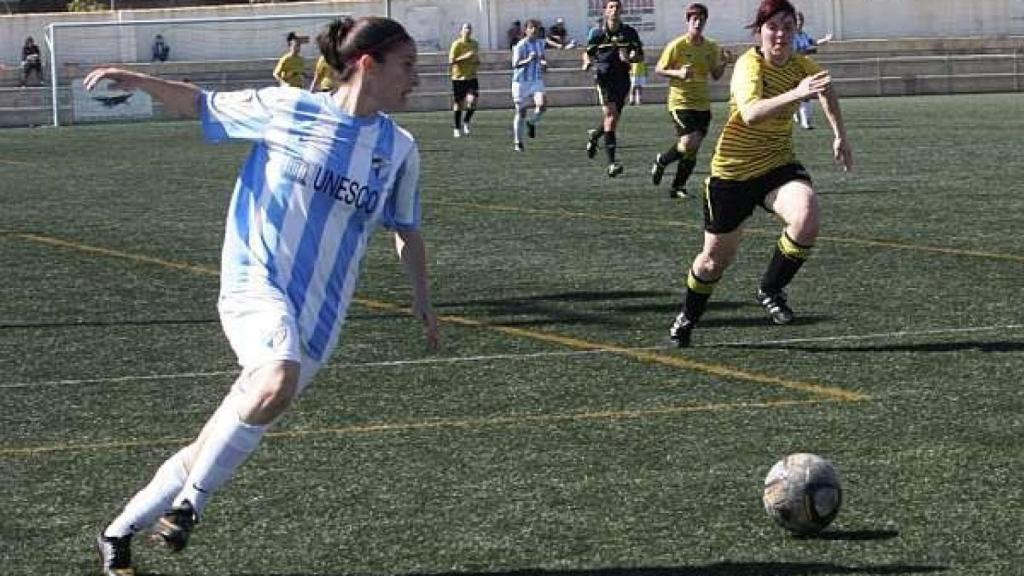 Esther González, en el Málaga.