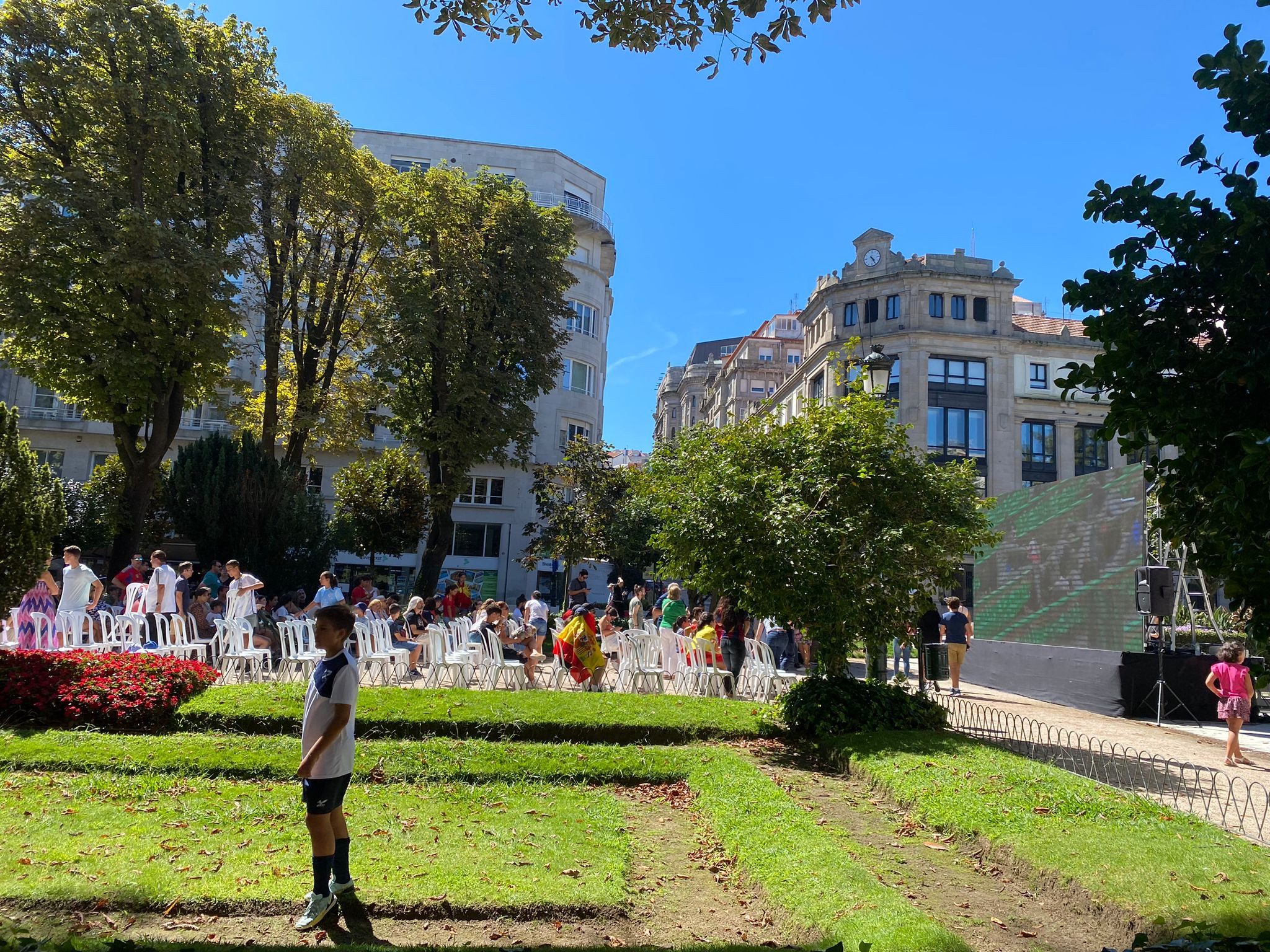 Proyección de la final del Mundial femenino en la plaza de Compostela