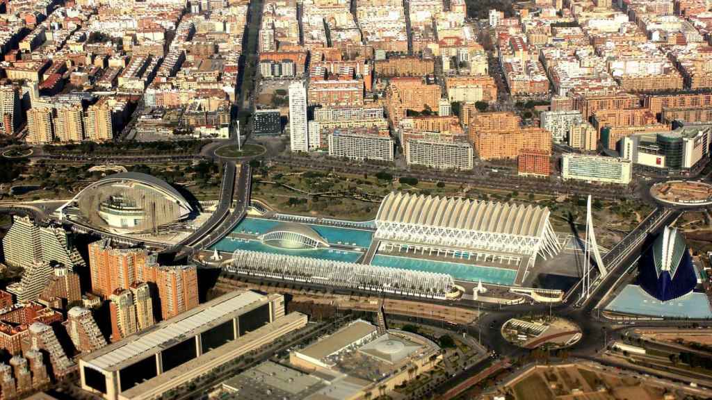 Vista aérea de la ciudad de Valencia.