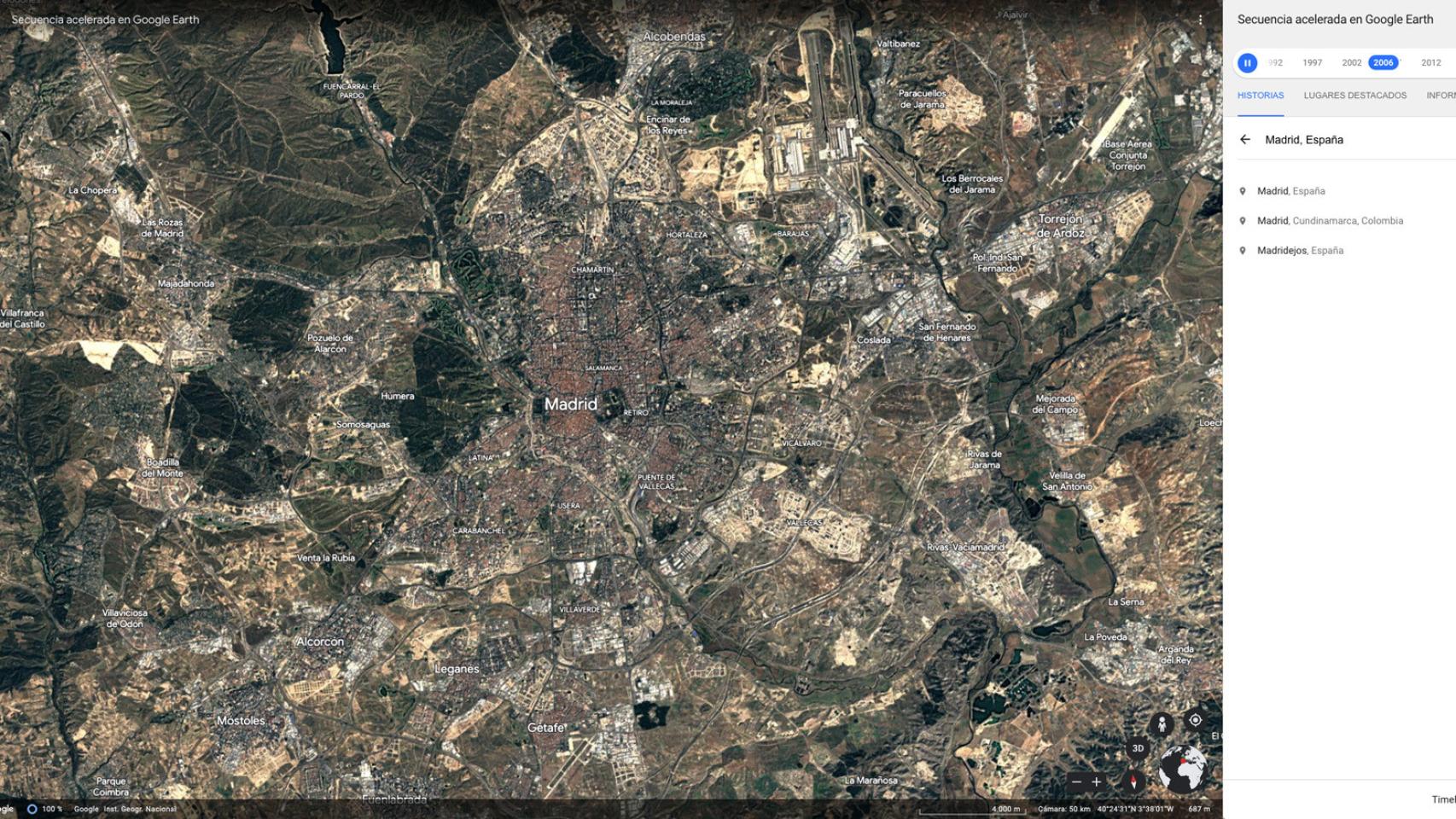 Google Earth y su efecto Timelapse-