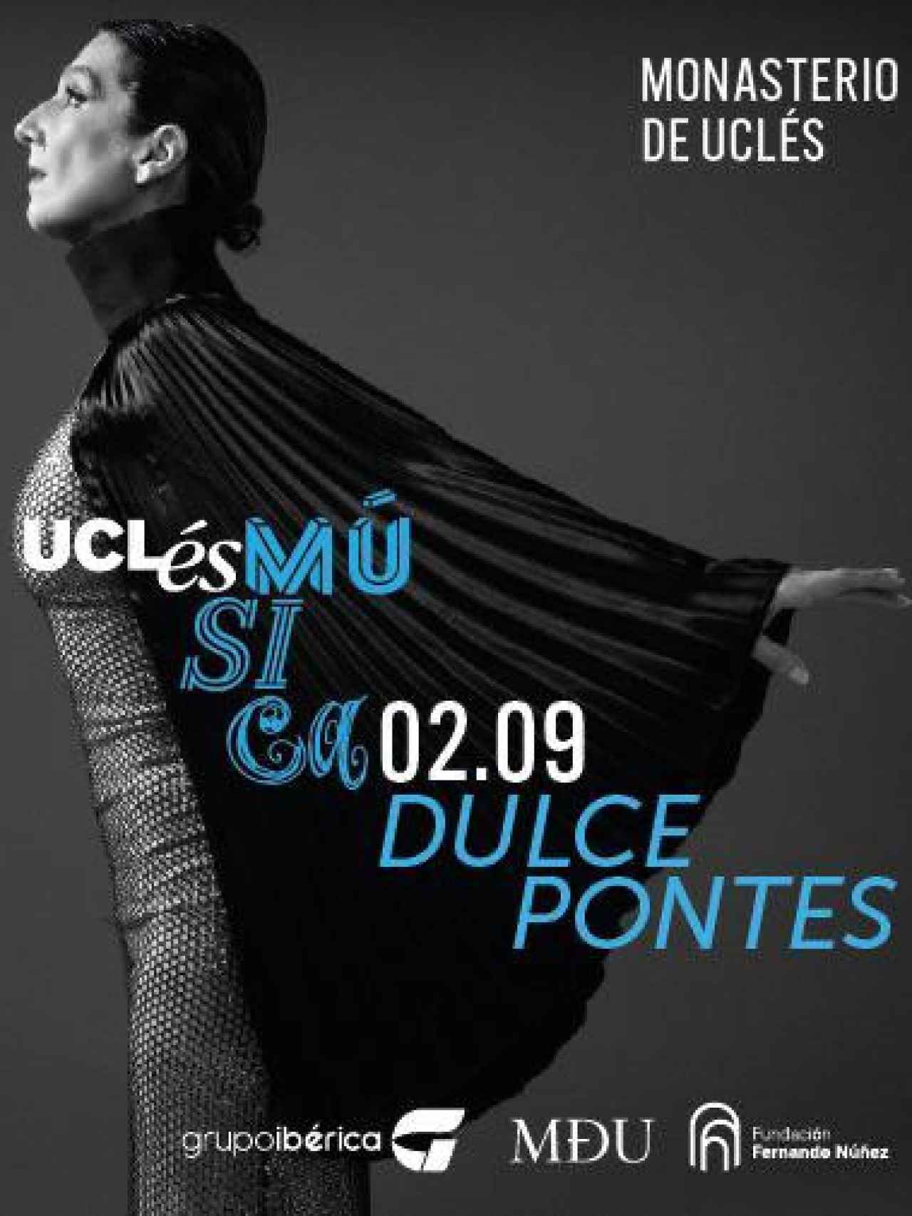 Cartel promocional del concierto de Dulce Pontes en Uclés Música