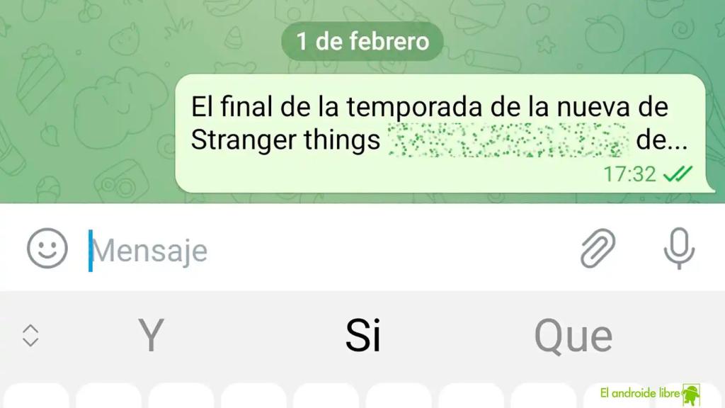 'Spoiler' en Telegram