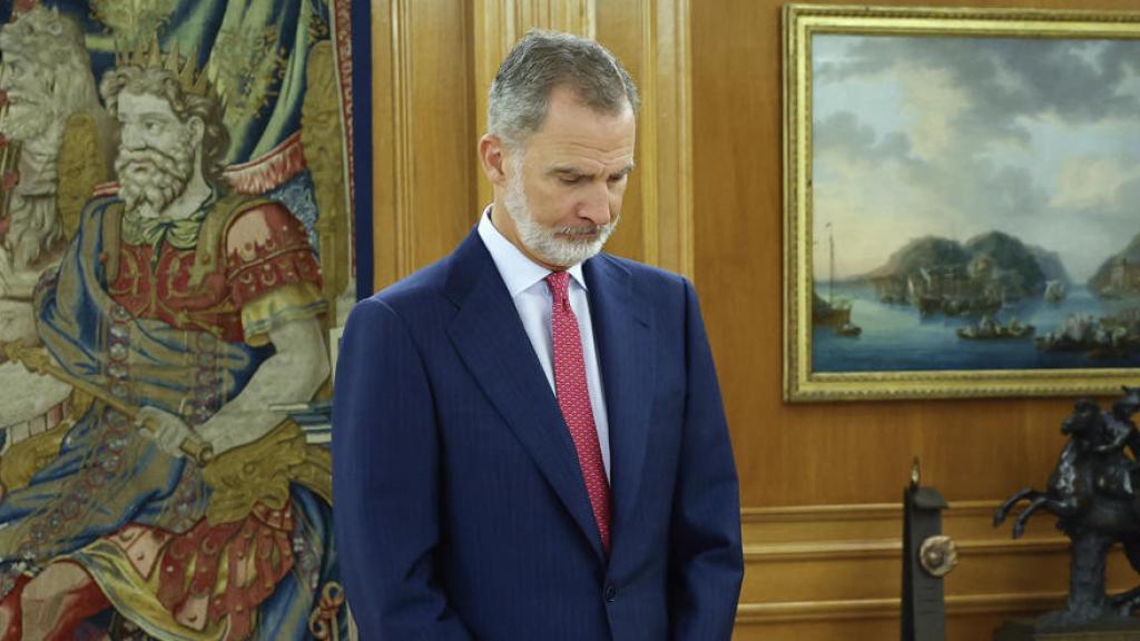 Felipe VI, este lunes, justo antes de recibir en su despacho a Javier Esparza, presidente de UPN.