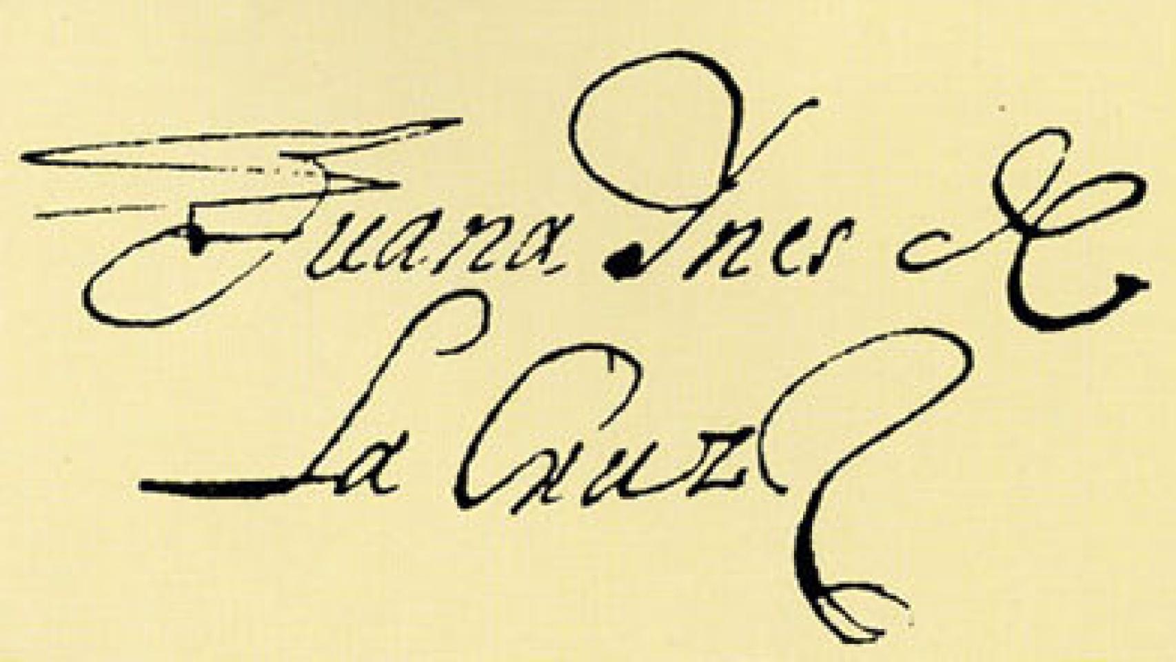 Firma de Sor Juana, 1686  (Margo Glantz, Sor Juana Inés de la Cruz: Saberes y placeres, Toluca, Instituto Mexiquense de Cultura, 1996)