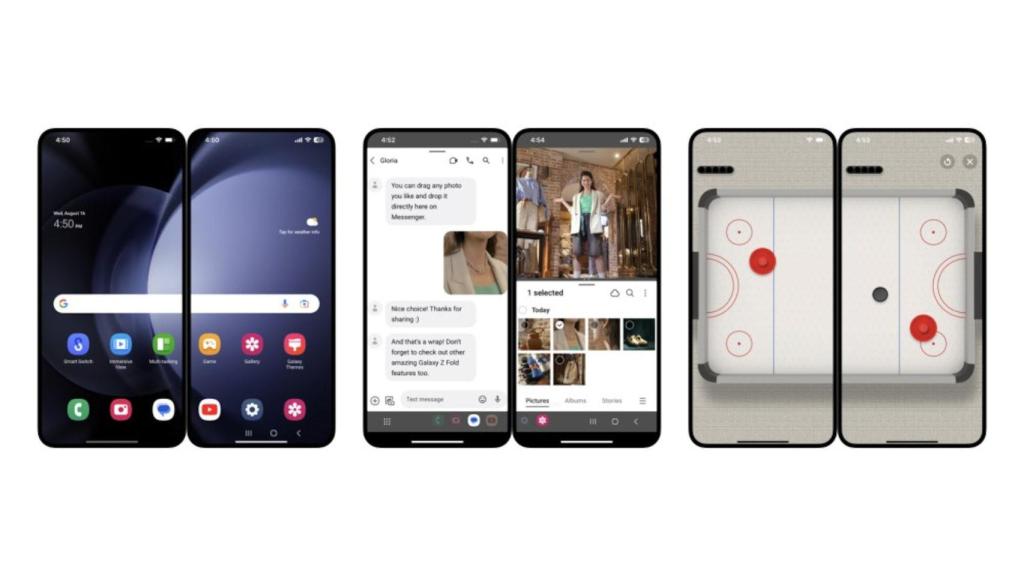 La app de Samsung permite unir dos móviles para usarlos como un plegable