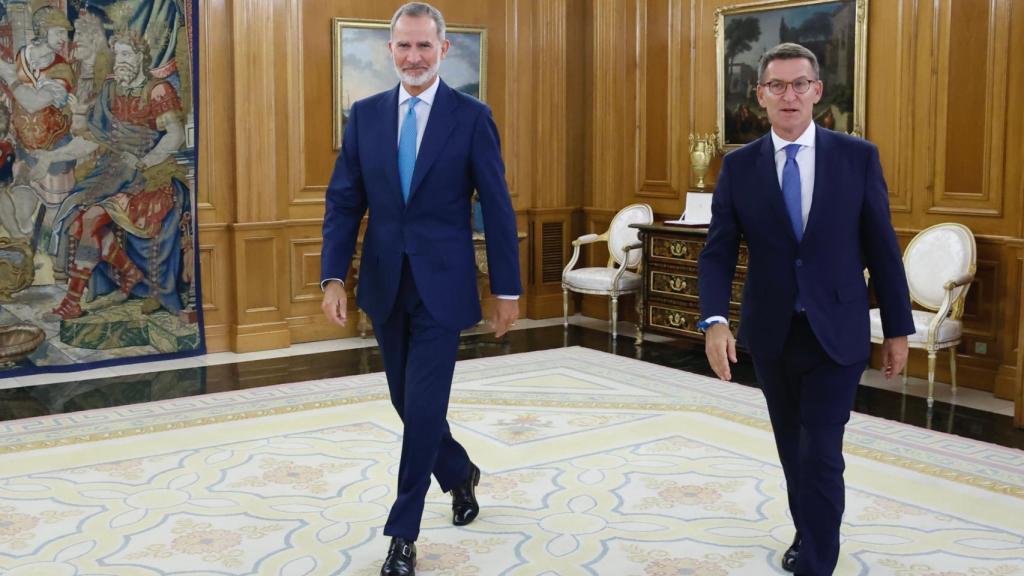 El Rey Felipe VI recibe a Alberto Núñez Feijóo, líder del PP, antes de proponerle como candidato a la presidencia del Gobierno.