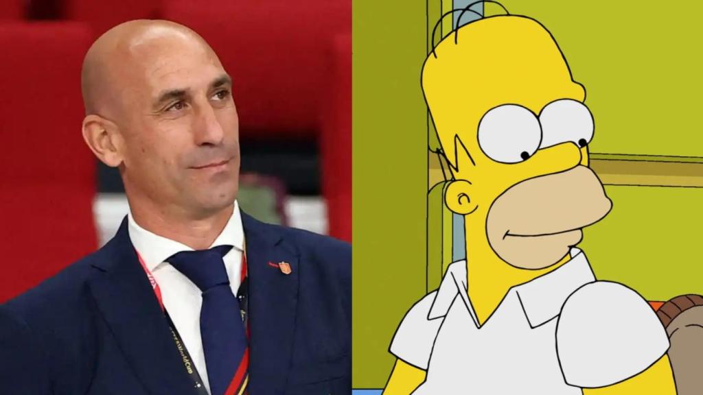 Luis Rubiales en Australia e imagen de 'Los Simpson'.