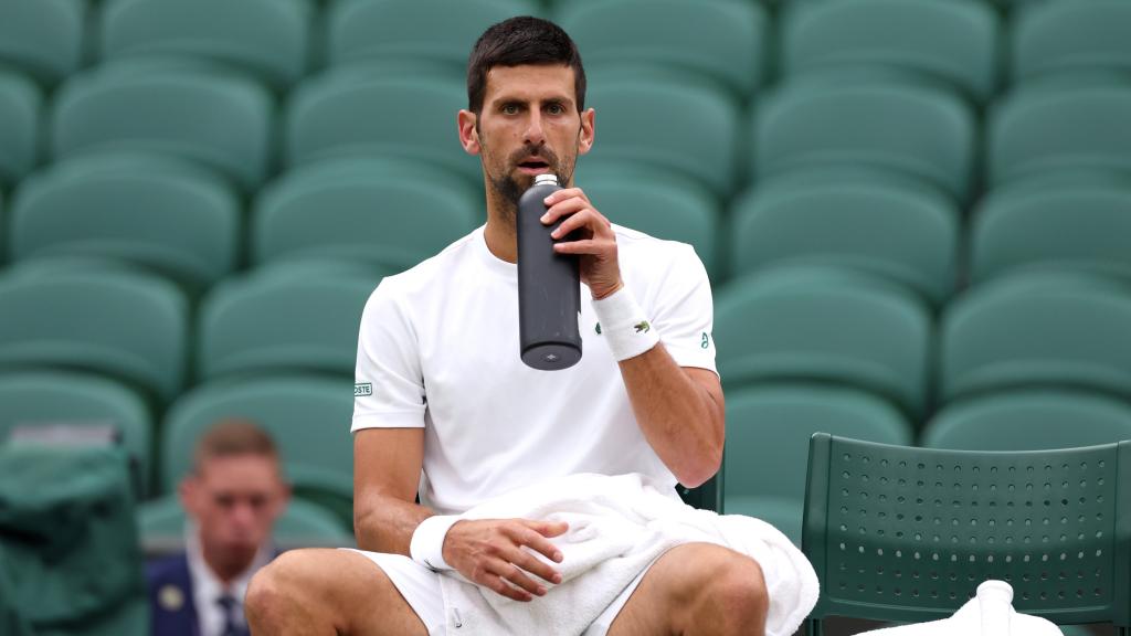 El tenista Novak Djokovic, en un partido de Wimblendon 2023.