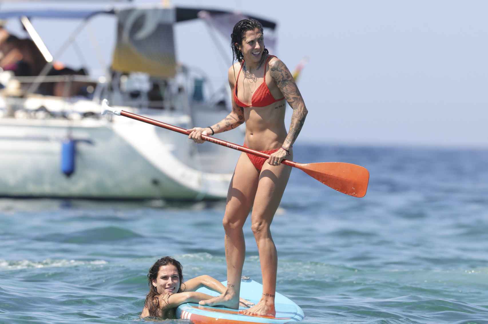 Jenni Hermoso, en Ibiza tras ganar el Mundial femenino.