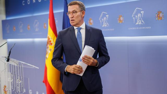 Alberto Núñez Feijóo este martes en el Congreso de los Diputados.