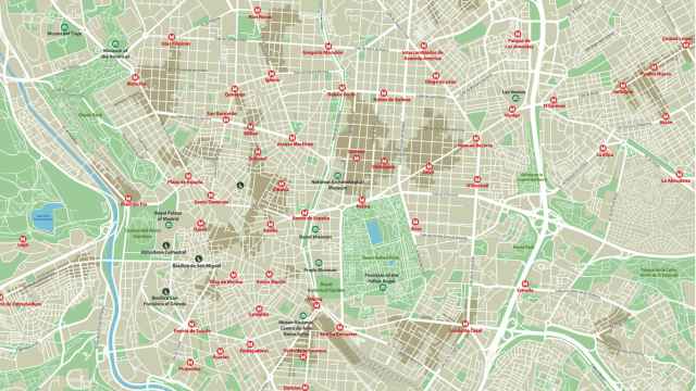 Mapa de la ciudad de Madrid con capas separadas bien organizadas.