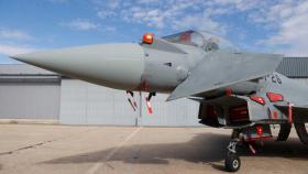 Un Eurofighter en la base de Airbus en Getafe.