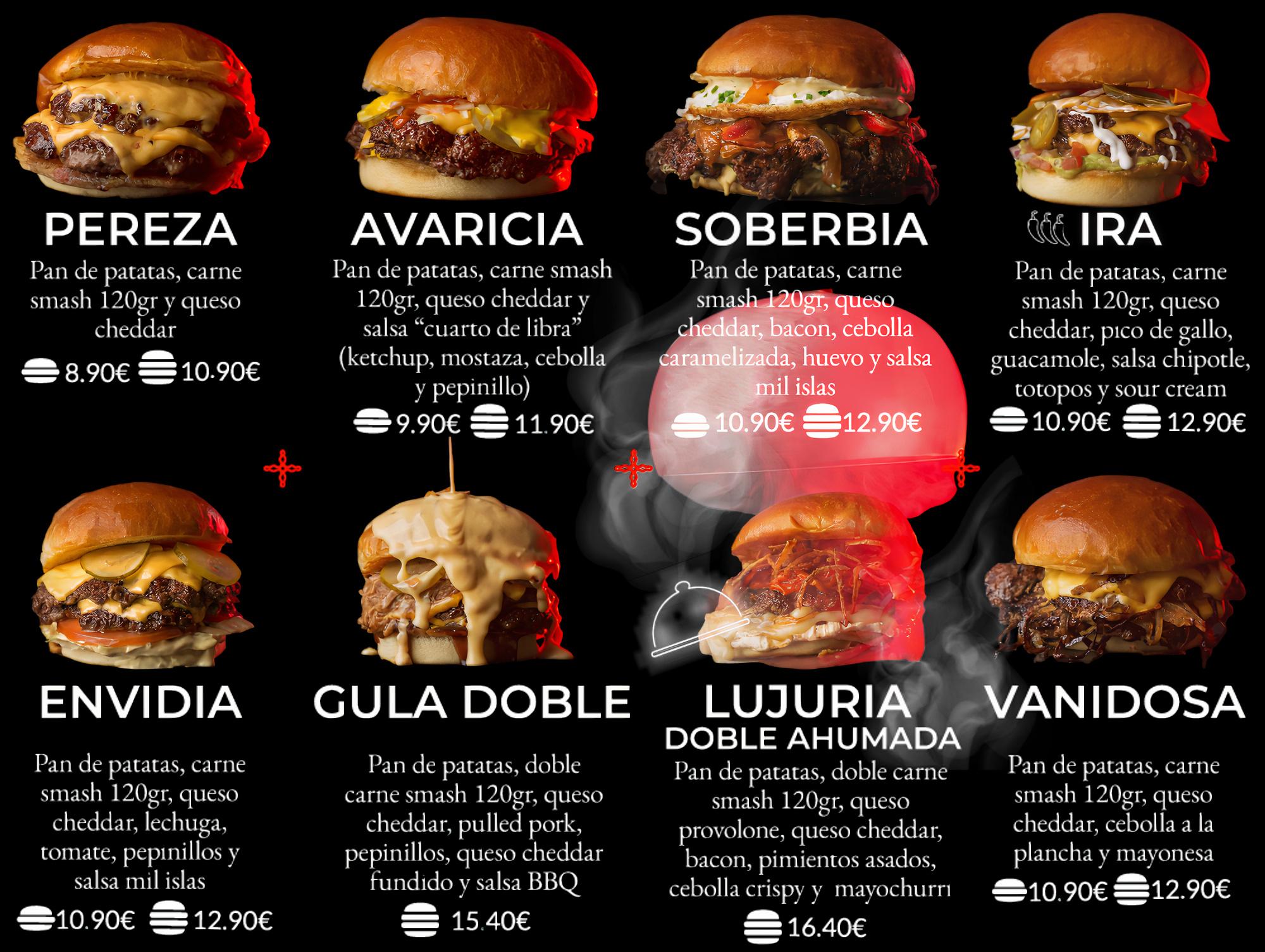 Algunas de las hamburguesas de la carta de Devoto Burger.