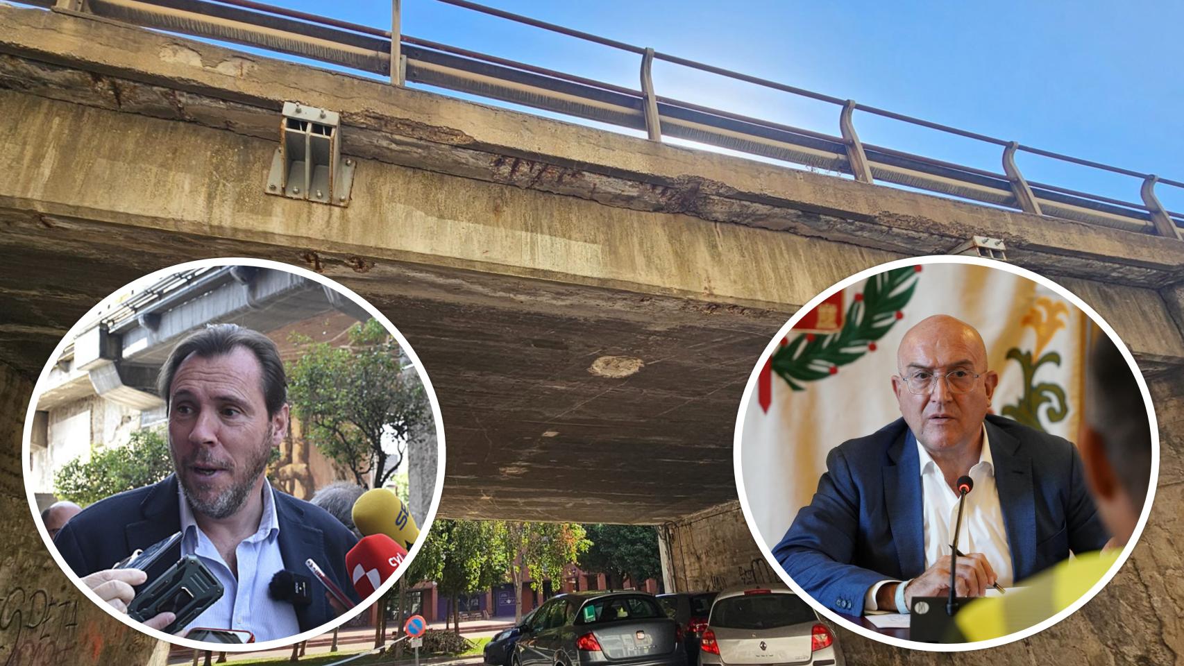 El viaducto de Arco de Ladrillo, Óscar Puente (Izq) y Jesús Julio Carnero (Drch)