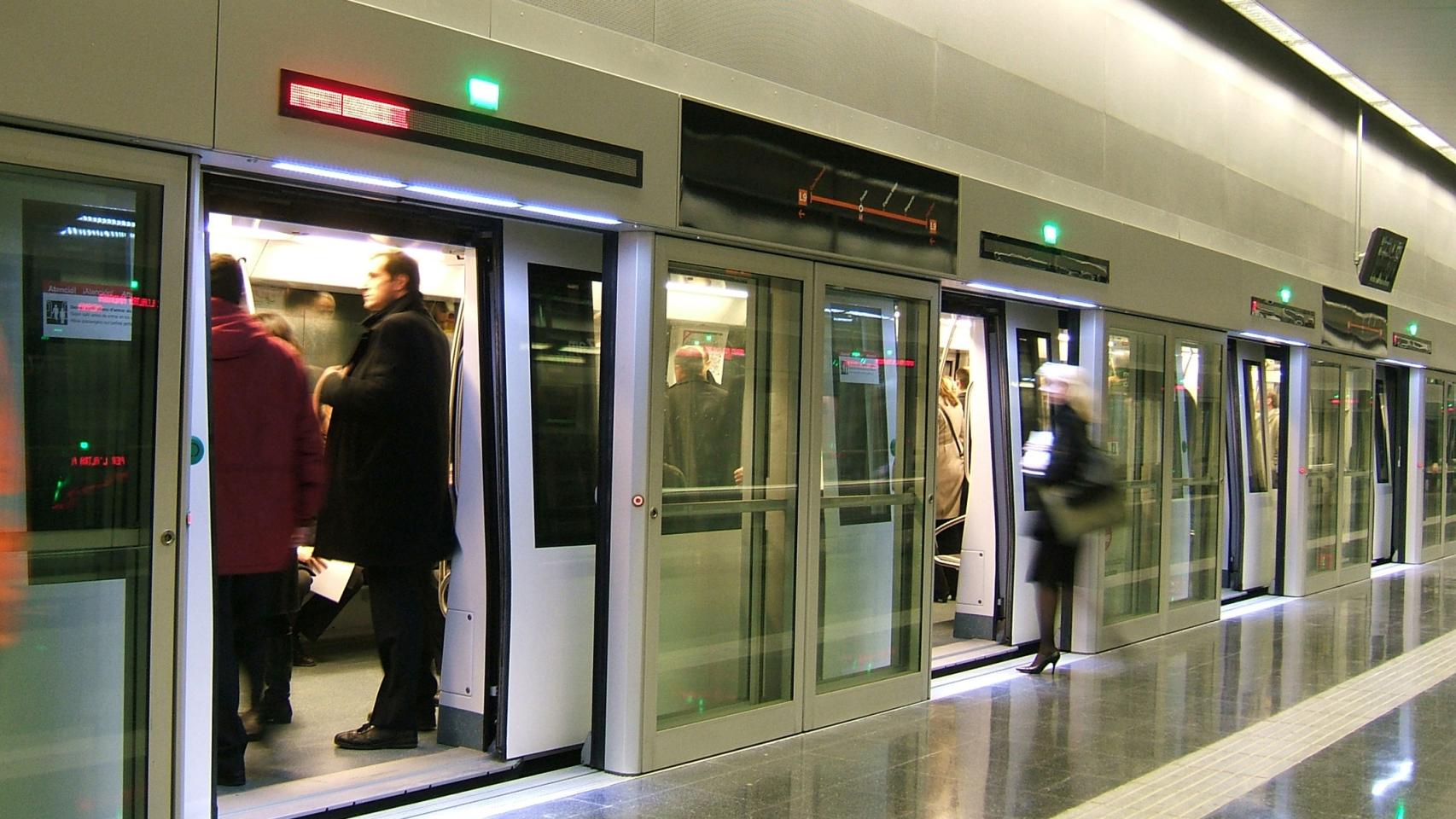 Uno de los vagones de la línea 9 del Metro de Barcelona.