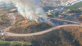 La zona afectada por el incendio.