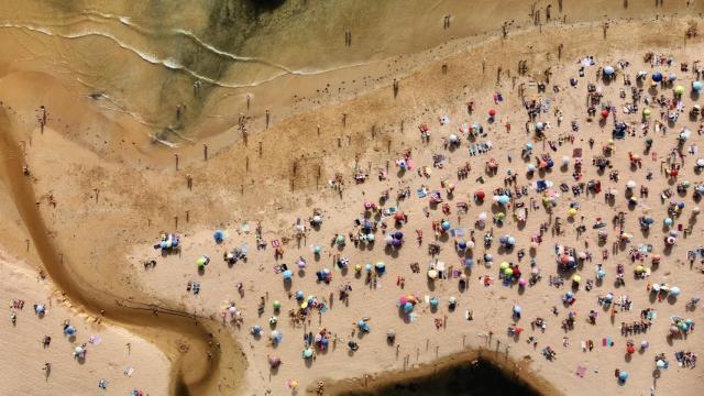 Imagen aérea de la playa de Panxón, en Nigrán (Pontevedra).