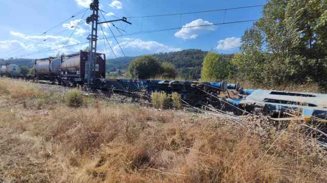 Descarrilamiento de un tren de mercancías peligrosas en Ourense, a 23 de agosto de 2023.