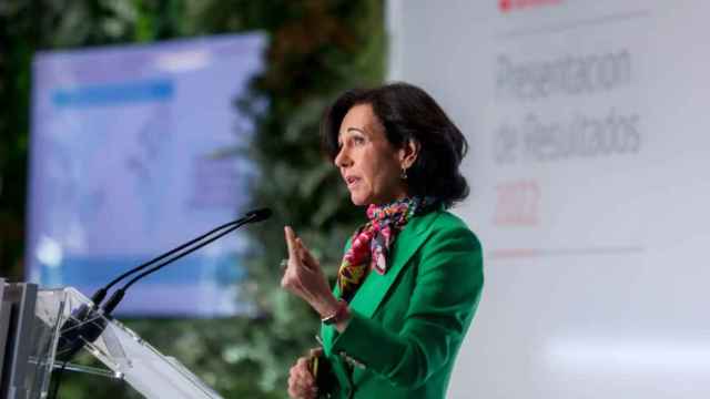 Ana Botín, presidenta de Santander, durante una presentación de resultados del banco.