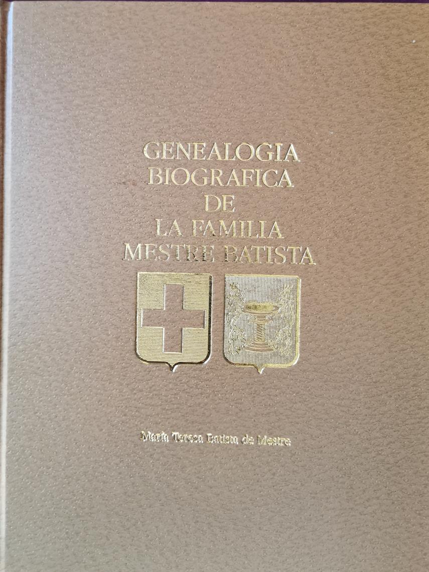 Portada del libro genealógico de la familia Mestre Batista.