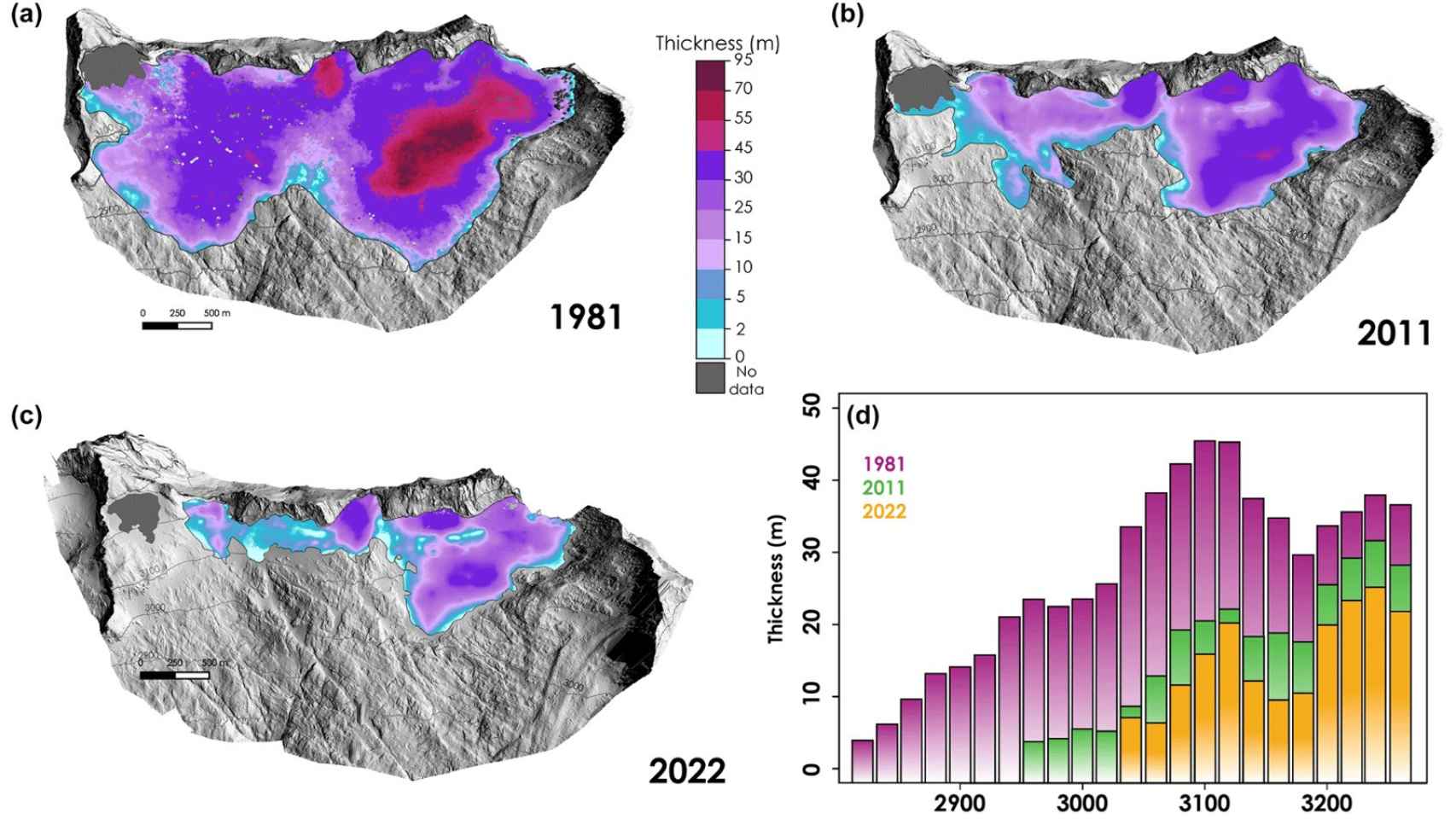 La desaparición del glaciar del Aneto, en tres imágenes.