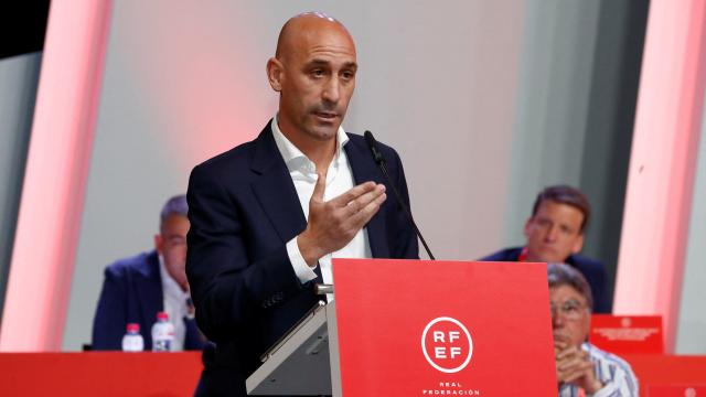 Luis Rubiales, durante la Asamblea Extraordinaria de la RFEF.