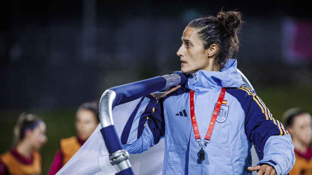 Montse Tomé en un entrenamiento de la Selección Española Femenina