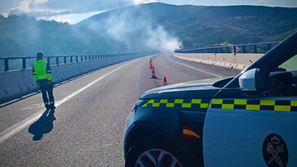 Camión incendiado en Zamora