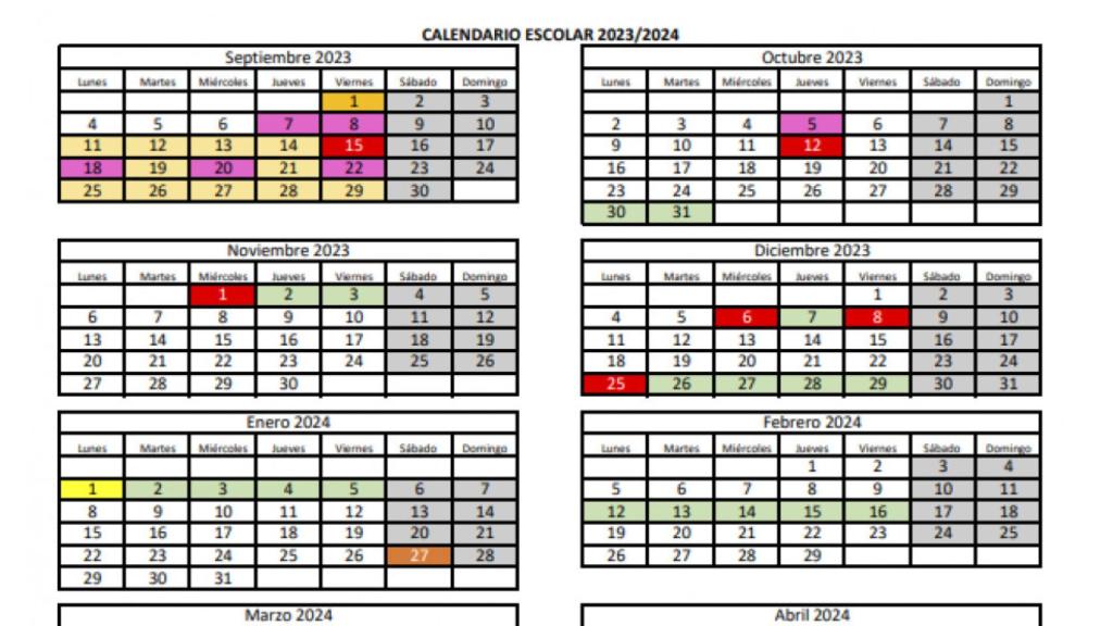 Calendario escolar de Cantabria 2023-2024