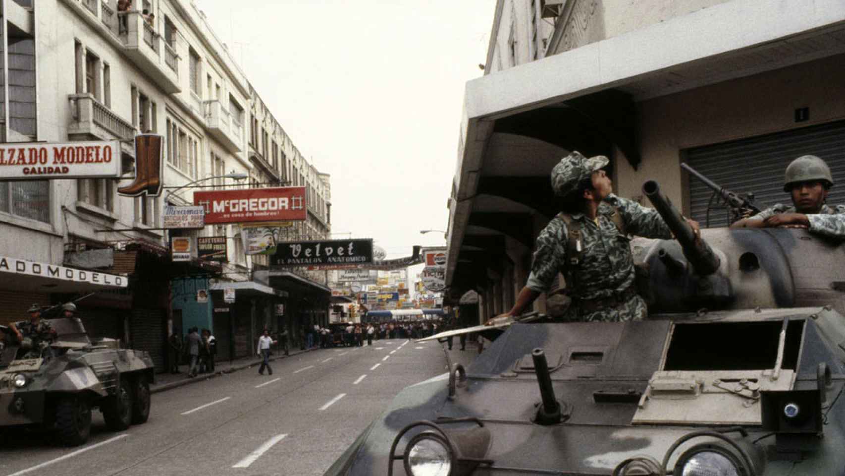 Ocupación militar en la Ciudad de Guatemala durante el golpe de Estado liderado por Effraín Ríos Montt (1982).