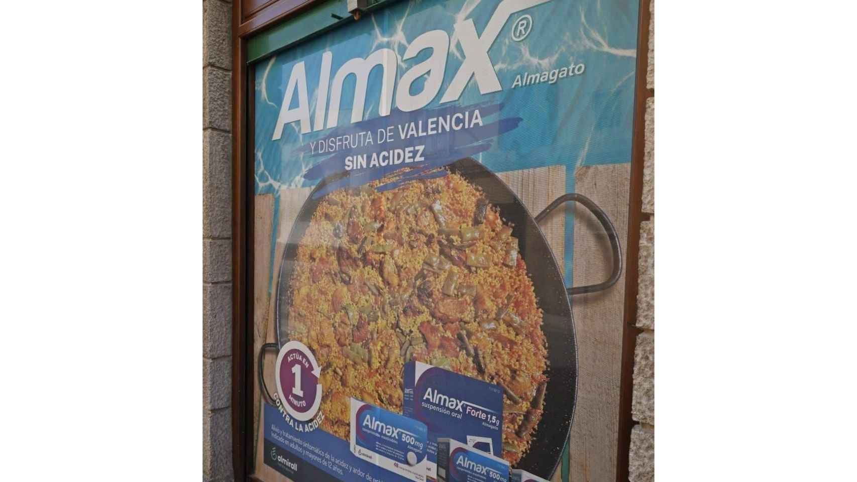 El anuncio de Almax en Valencia.