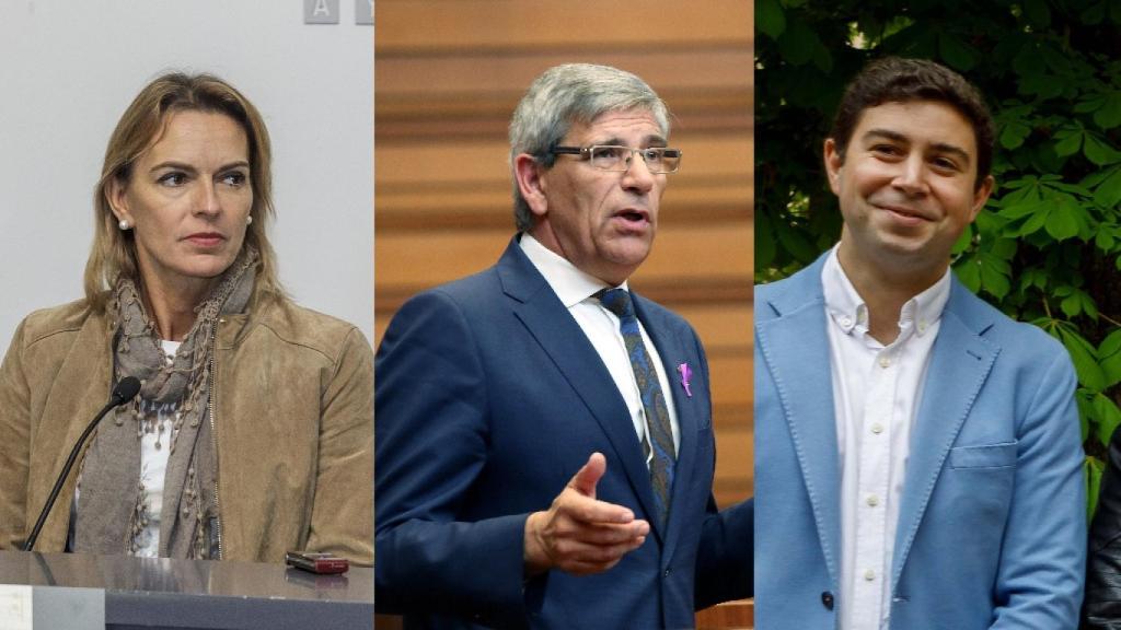 Los nuevos procuradores de las Cortes Lorena de la Fuente, Juan Jesús Blanco y Francisco Javier Carpio.