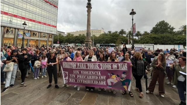 Concentración de apoyo a Jenni Hermoso esta tarde en A Coruña.