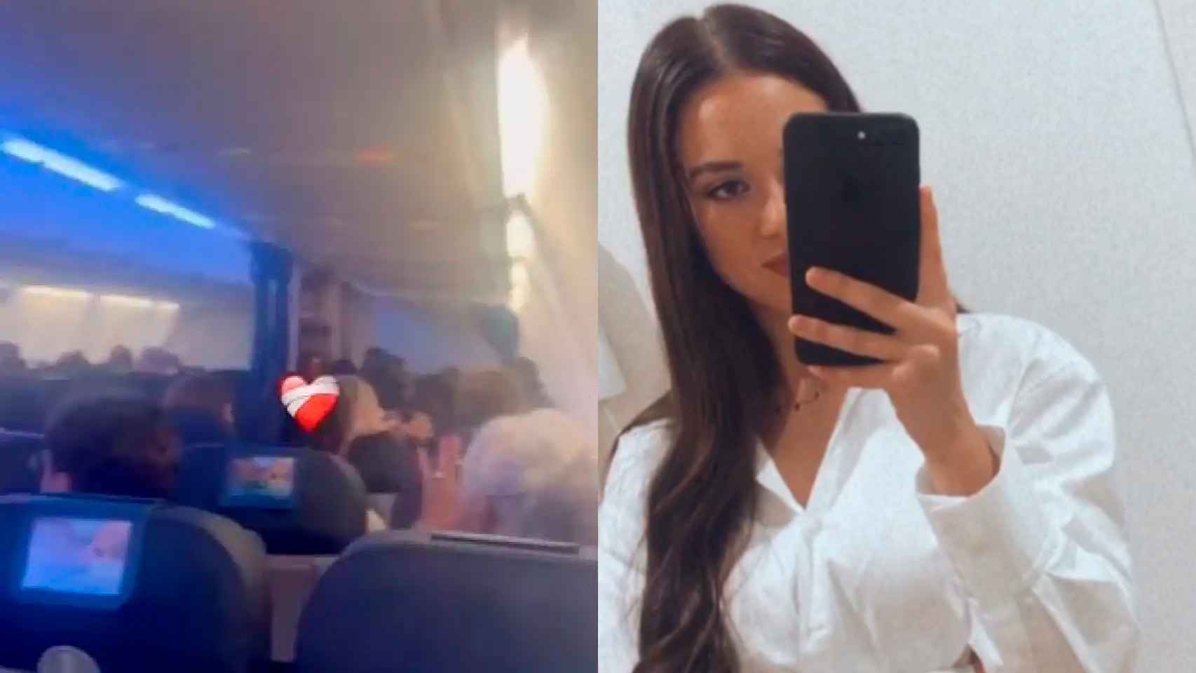 Una imagen del vuelo y de Estela Orts, la joven que grabó el vídeo.