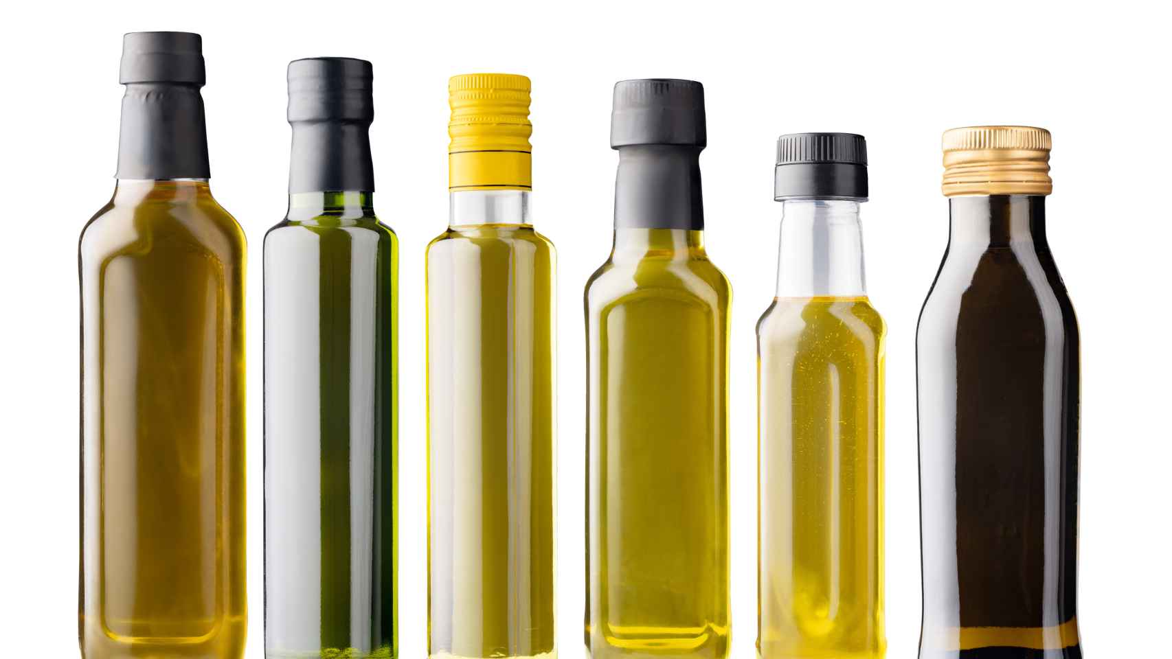 row-olive-oil-bottles-isolated-white