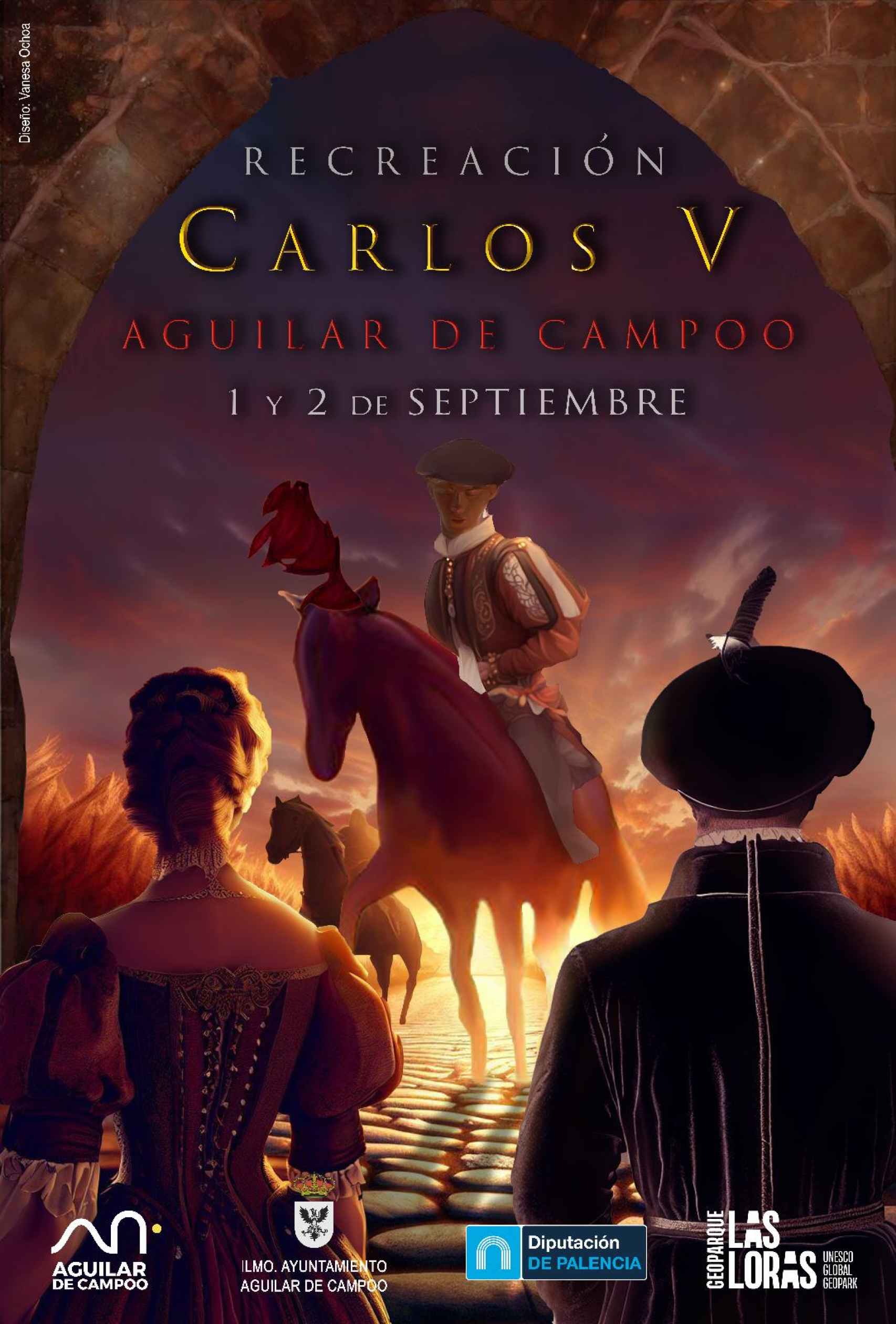 Cartel de la recreación histórica de la llegada de Carlos V a Aguilar de Campoo