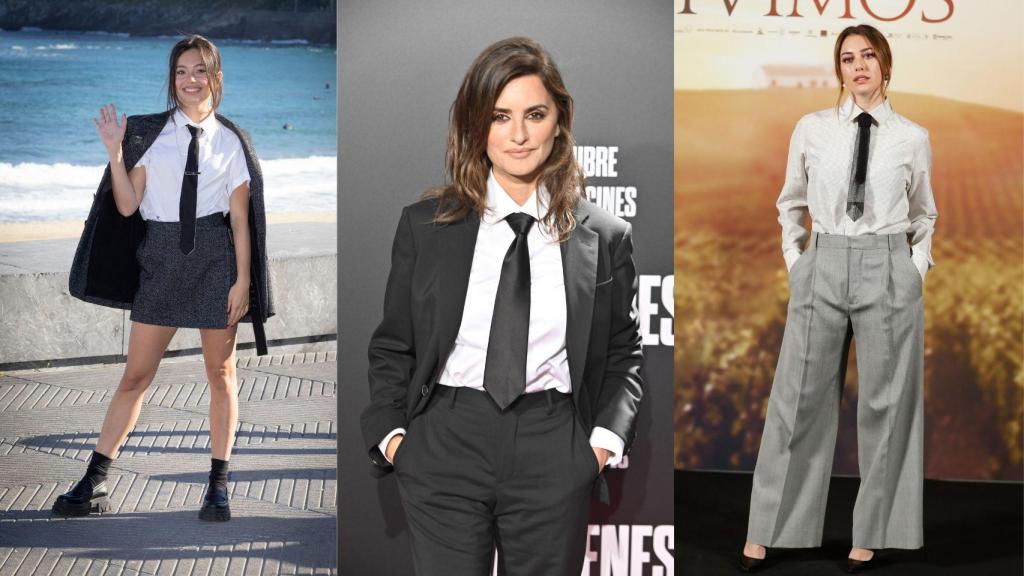 De izquierda a derecha, Anna Castillo, Penélope Cruz y Blanca Suárez en 'premieres' de distintas películas.