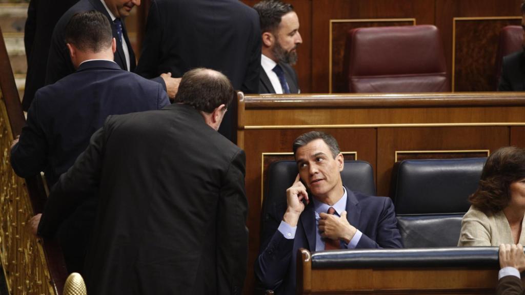 Pedro Sánchez y Oriol Junqueras, el 21 de mayo de 2019.