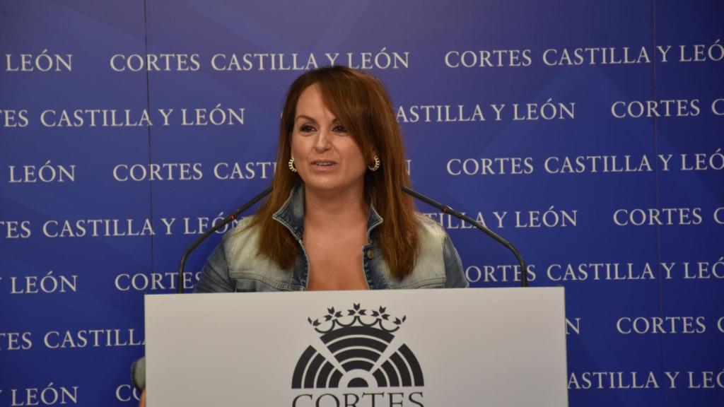 La viceportavoz socialista, Patricia Gómez Urbán, en la rueda de prensa posterior a la Junta de Portavoces de este lunes.