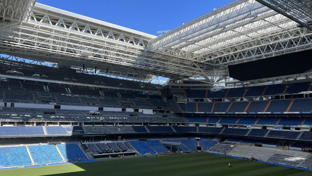 El Santiago Bernabéu a pocos días del regreso del Real Madrid