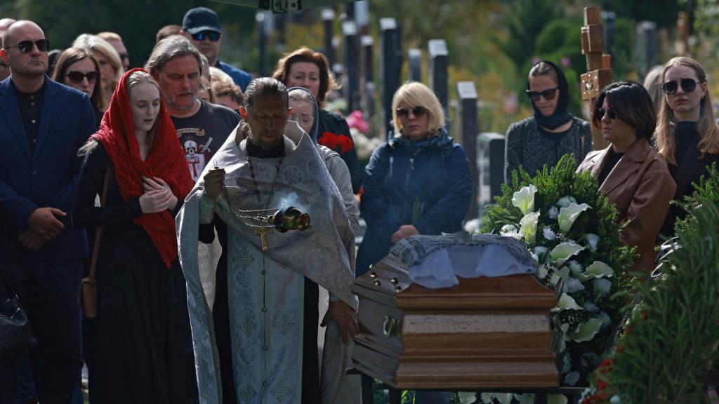 Funeral del jefe de logística de Prigozhin, Chekalov, en San Petersburgo