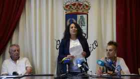 La nueva alcaldesa de O Irixo, Susana Iglesias, durante la sesión.