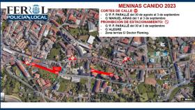Estos son los cortes de tráfico en Ferrol por la celebración de las Meninas de Canido