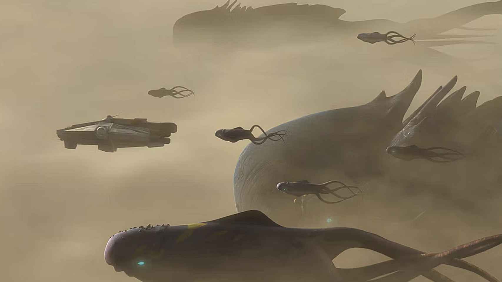 Los purrgil tienen aspecto de ballenas espaciales.