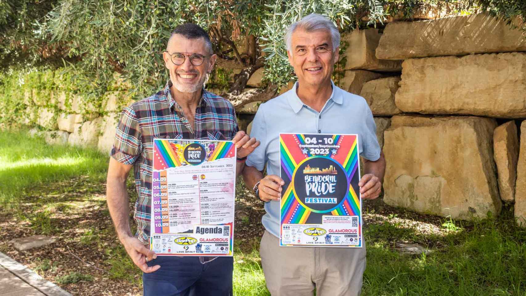 Santos Torres y Jesús Carrobles presentan las actividades del Benidorm Pride 2023.